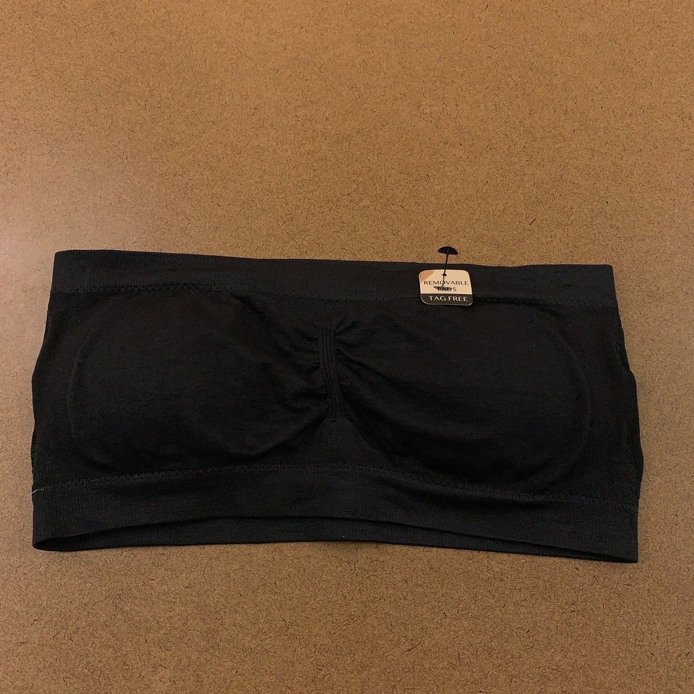 Lady Princess Juniors Size Medium Black Seamless Strapless Bandeau Bra NWT